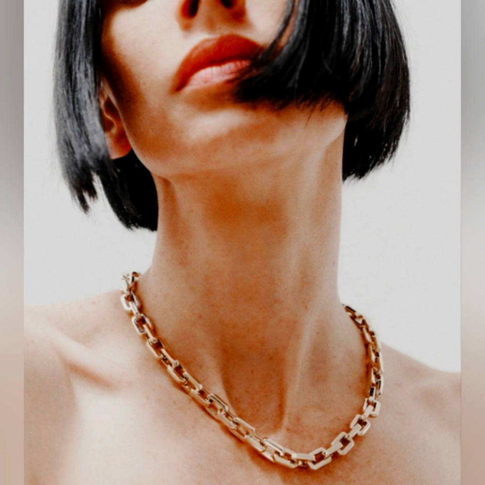 Eddie Borgo 12k Yellow Gold Chain Link Necklace * New in Pouch*